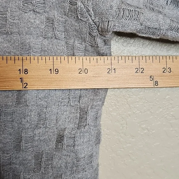 Banana Republic Light Gray Basketweave Knit Cardigan Duster Sweater Jacket Large - Picture 8 of 9